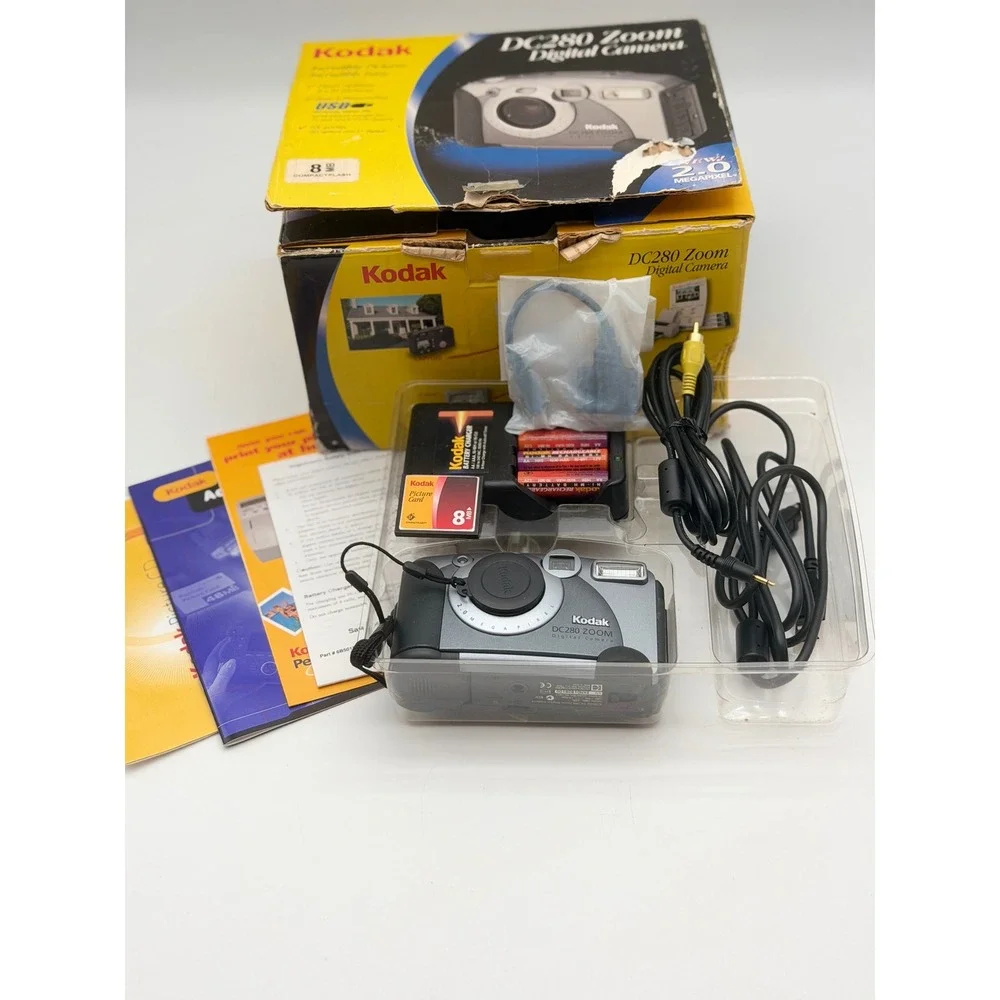 Kodak DC280 Zoom Digital Camera 2.0MP Vintage Y2K Digicam Bundle Box PARTS ONLY